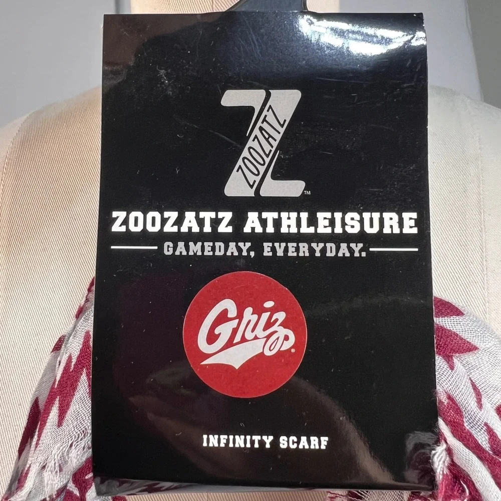 ZooZatz Maroon Infinity Scarf Women OS Montana Griz Tribal Print Gameday